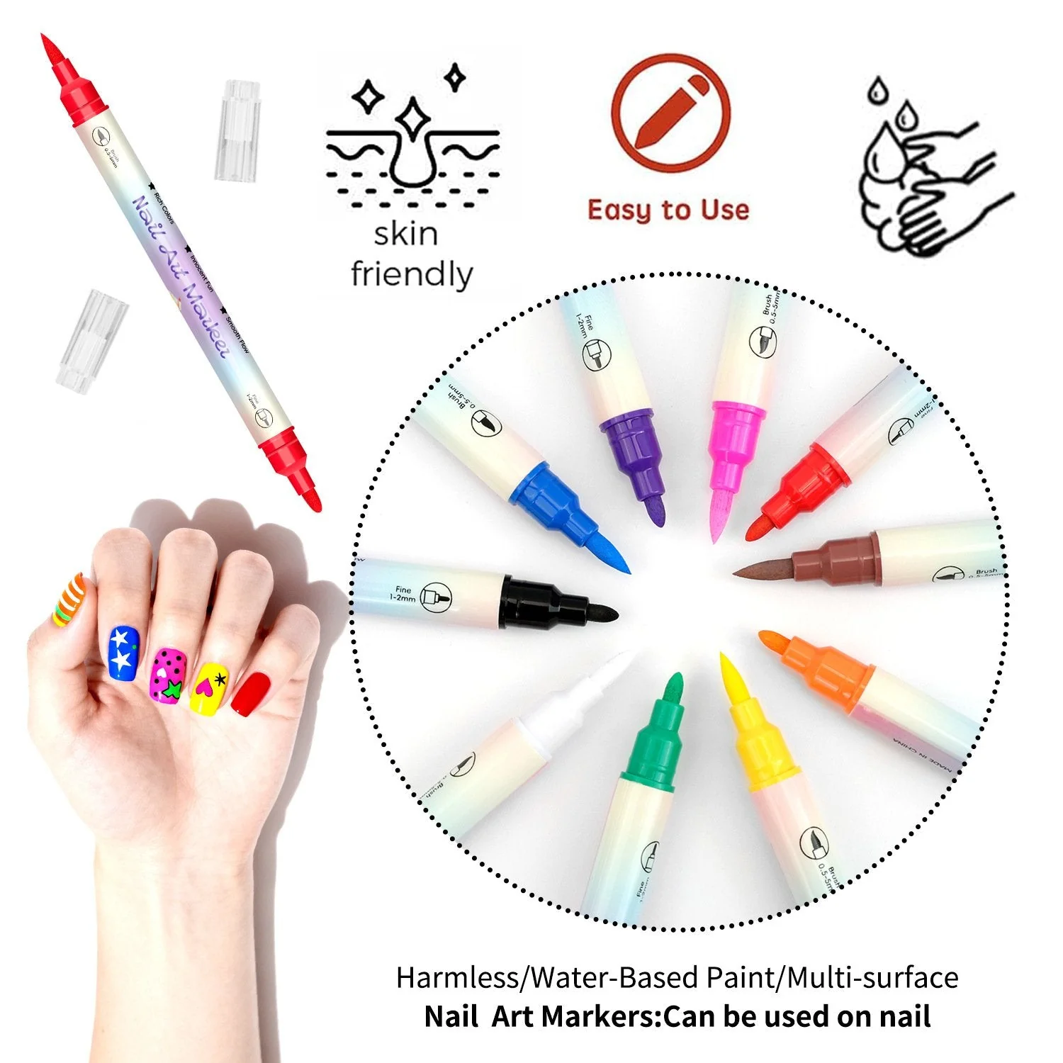 12/24 Colors Nail Art Pens – DIY 3D Markers for Drawing, Dotting & Manicure - Image 4