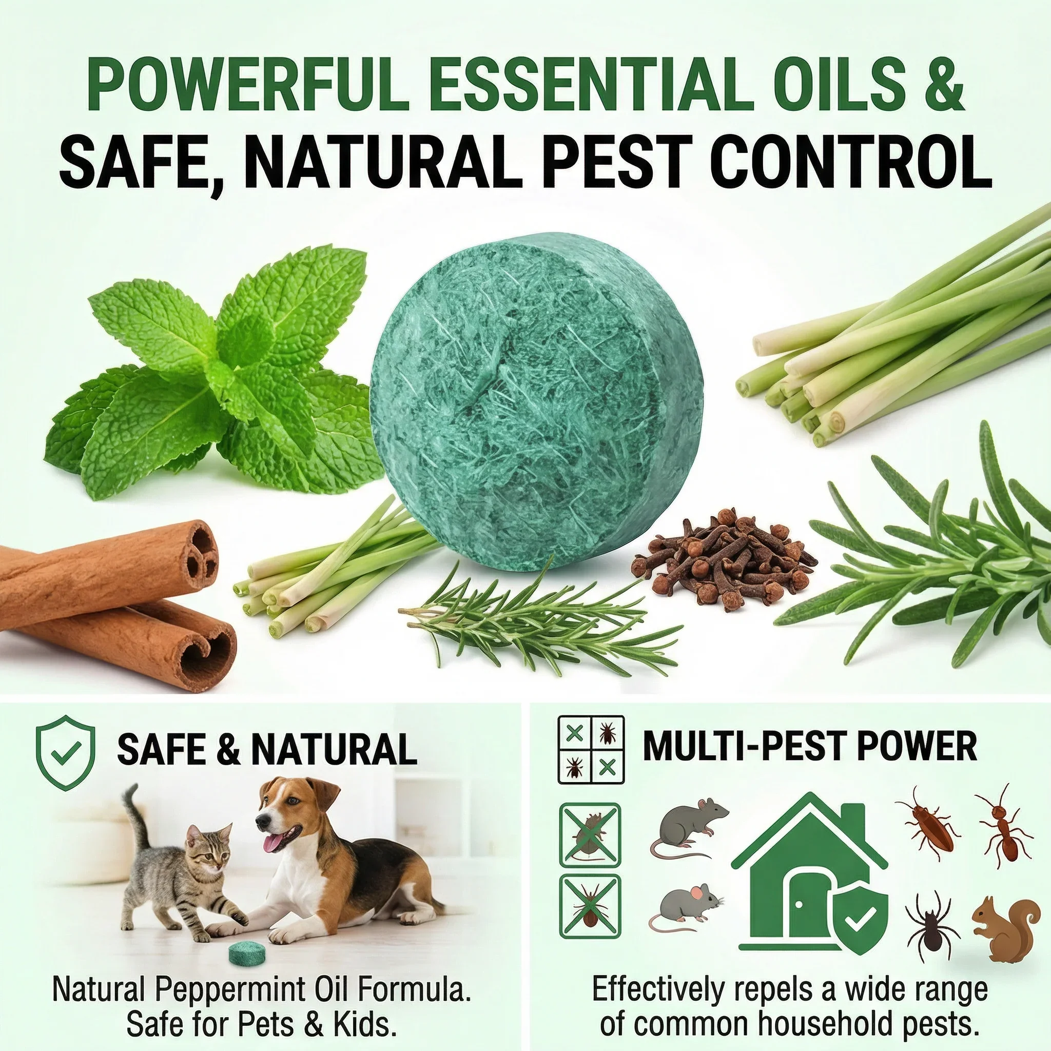 💥LAST DAY SALE 50%OFF💥🟢 Natural Peppermint Rodent Repellent Tablets – 10 Pack - Image 4