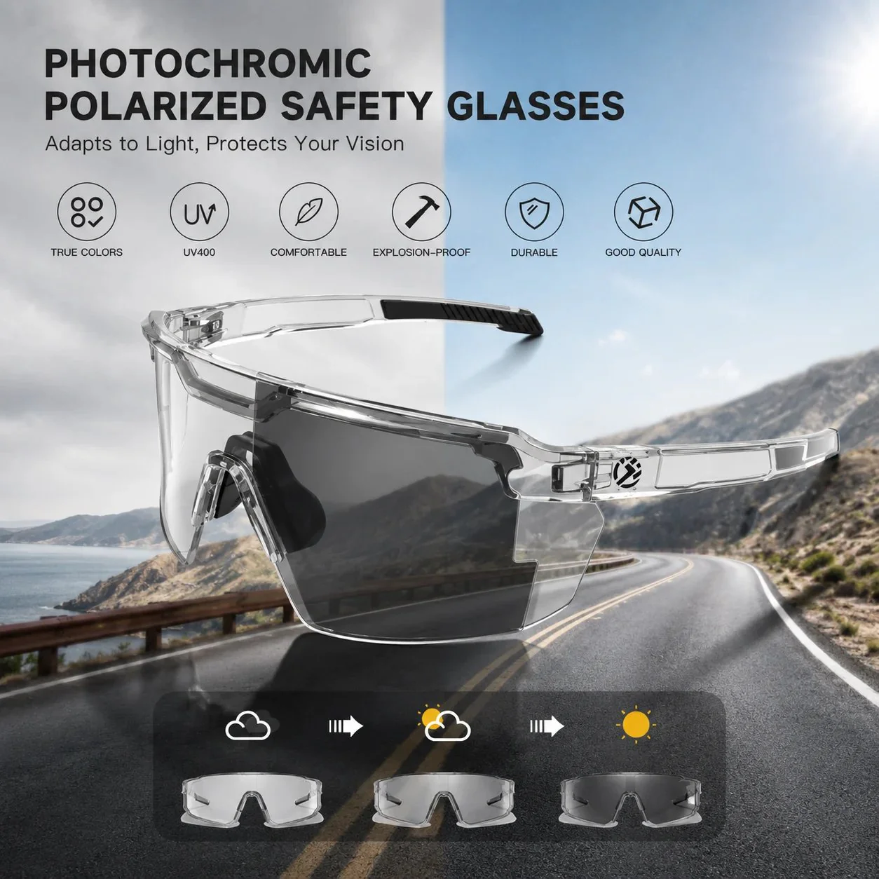 🔥HOT SALE 49% OFF☀️🕶️UV400 Photochromic Polarized Safety Glasses – 🥇Impact Resistant Outdoor Sports & Work Eyewear✨ - Image 5