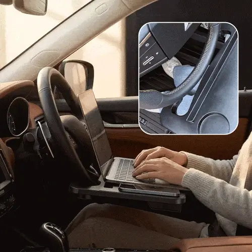 2-in-1 Car Steering Wheel Desk & Seat Gap Organizer Tray - Image 3