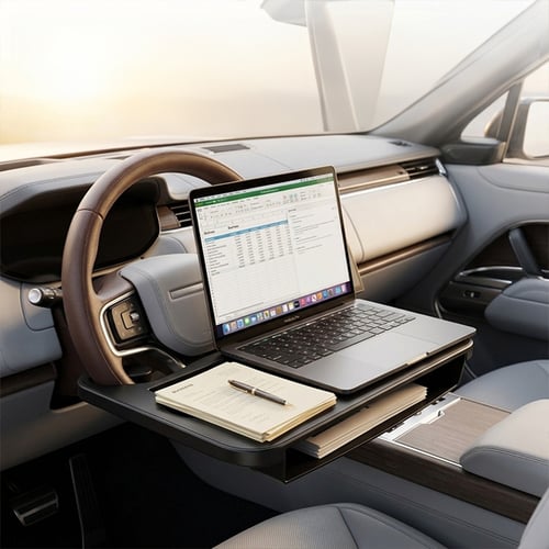 2-in-1 Car Steering Wheel Desk & Seat Gap Organizer Tray - Image 5