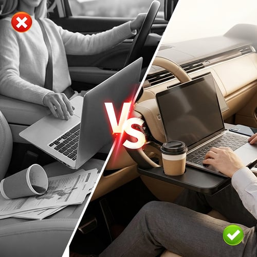 2-in-1 Car Steering Wheel Desk & Seat Gap Organizer Tray - Image 6