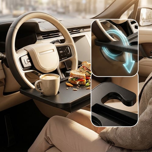2-in-1 Car Steering Wheel Desk & Seat Gap Organizer Tray - Image 7