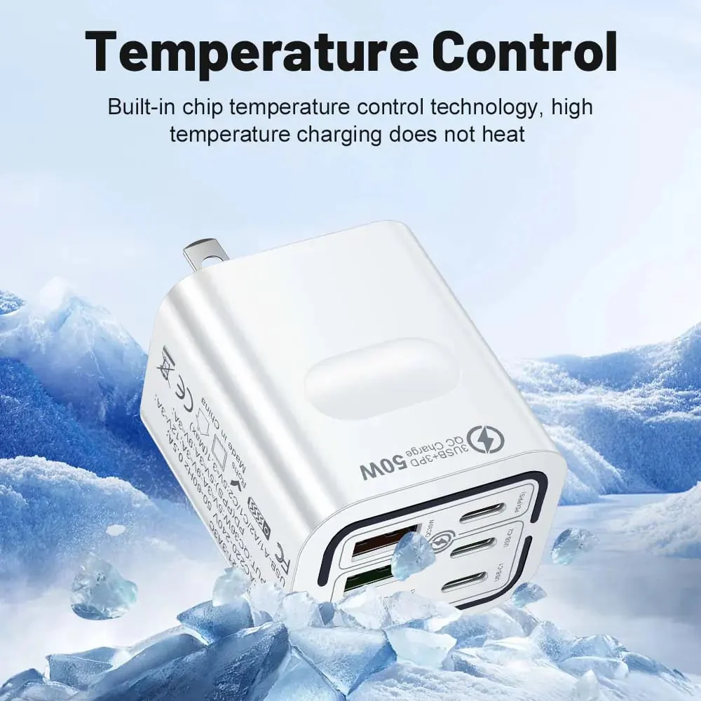 Portable Multi Port Charging Station 50W, 6-Port USB C & USB A - Image 7