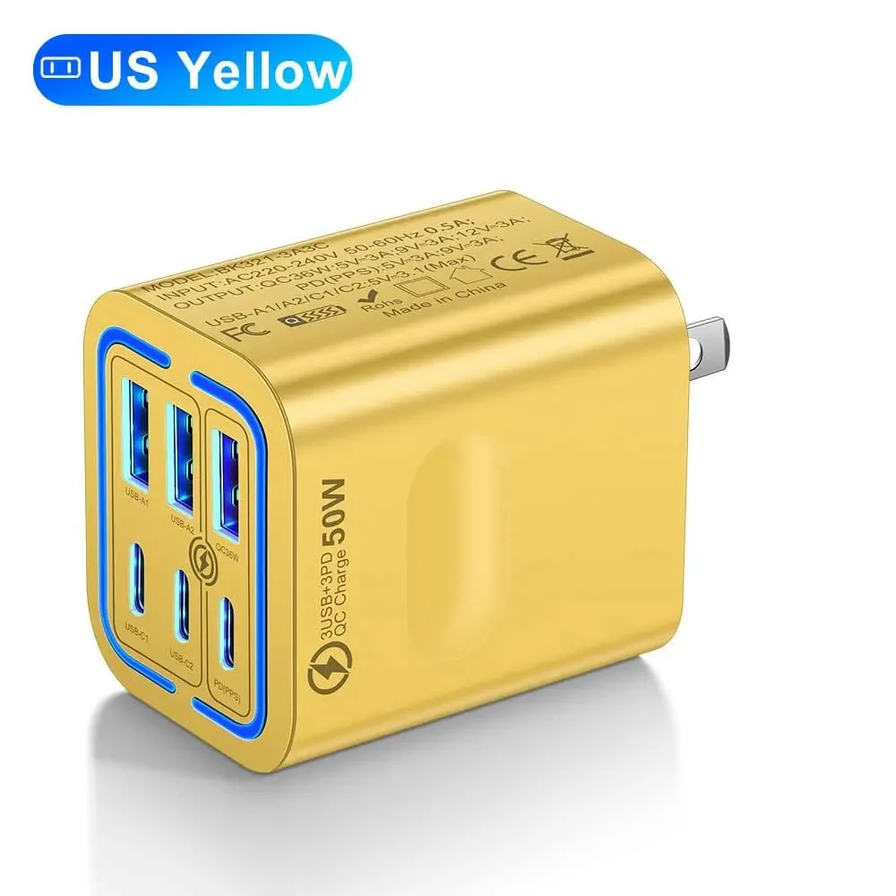 Portable Multi Port Charging Station 50W, 6-Port USB C & USB A - Image 9