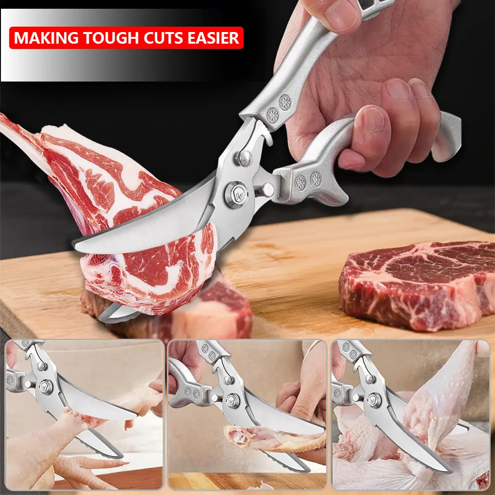 Stainless Steel Bone-Cut Kitchen Scissors - Image 2