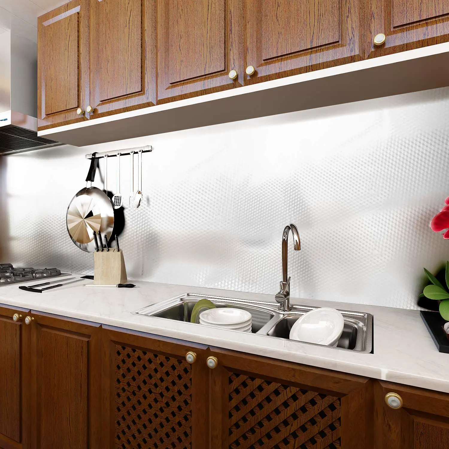 🔥Limited Time 50% Off✨Stainless Steel Kitchen Oil-Proof Adhesive Wallpaper Roll - Image 7