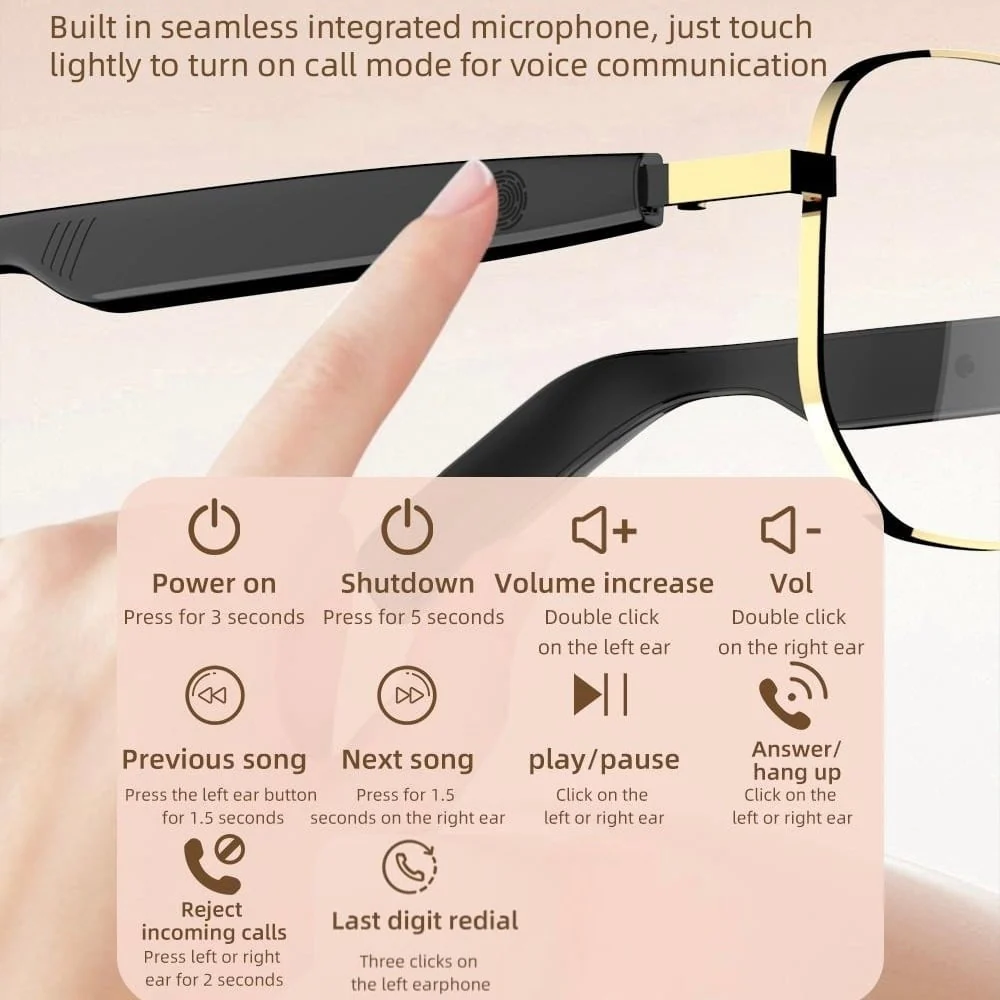 😎 Smart Bluetooth 5.4 Audio Sunglasses – Open-Ear, UV & Blue Light Protection - Image 5