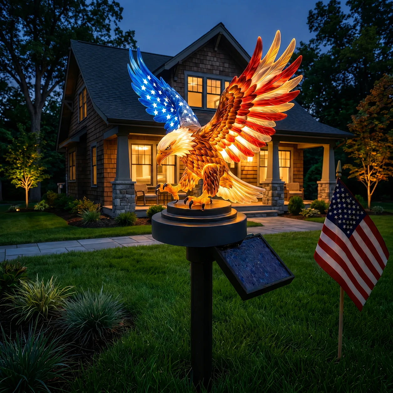 Solar Eagle Garden Light - America 250 Patriotic Yard Stake - Image 3
