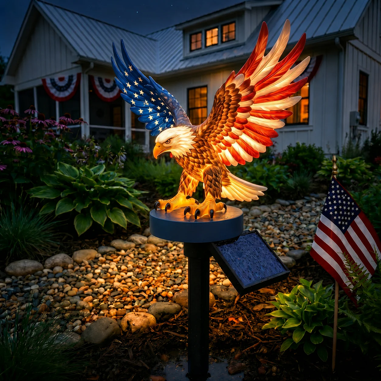 Solar Eagle Garden Light - America 250 Patriotic Yard Stake - Image 5