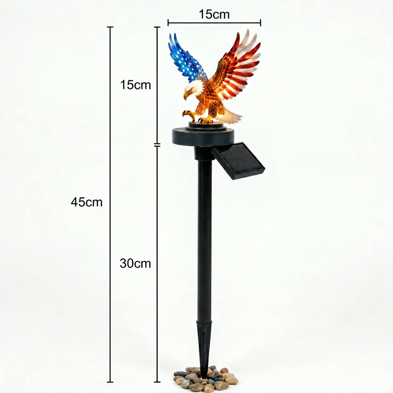 Solar Eagle Garden Light - America 250 Patriotic Yard Stake - Image 8
