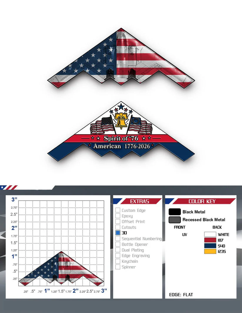 Spirit of ’76 B-2 Stealth Bomber Challenge Coin – 250th Anniversary Patriotic Collectible - Image 5