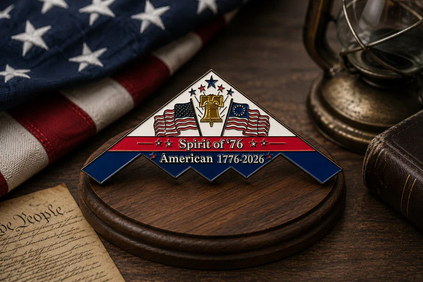 Spirit of ’76 B-2 Stealth Bomber Challenge Coin – 250th Anniversary Patriotic Collectible - Image 6