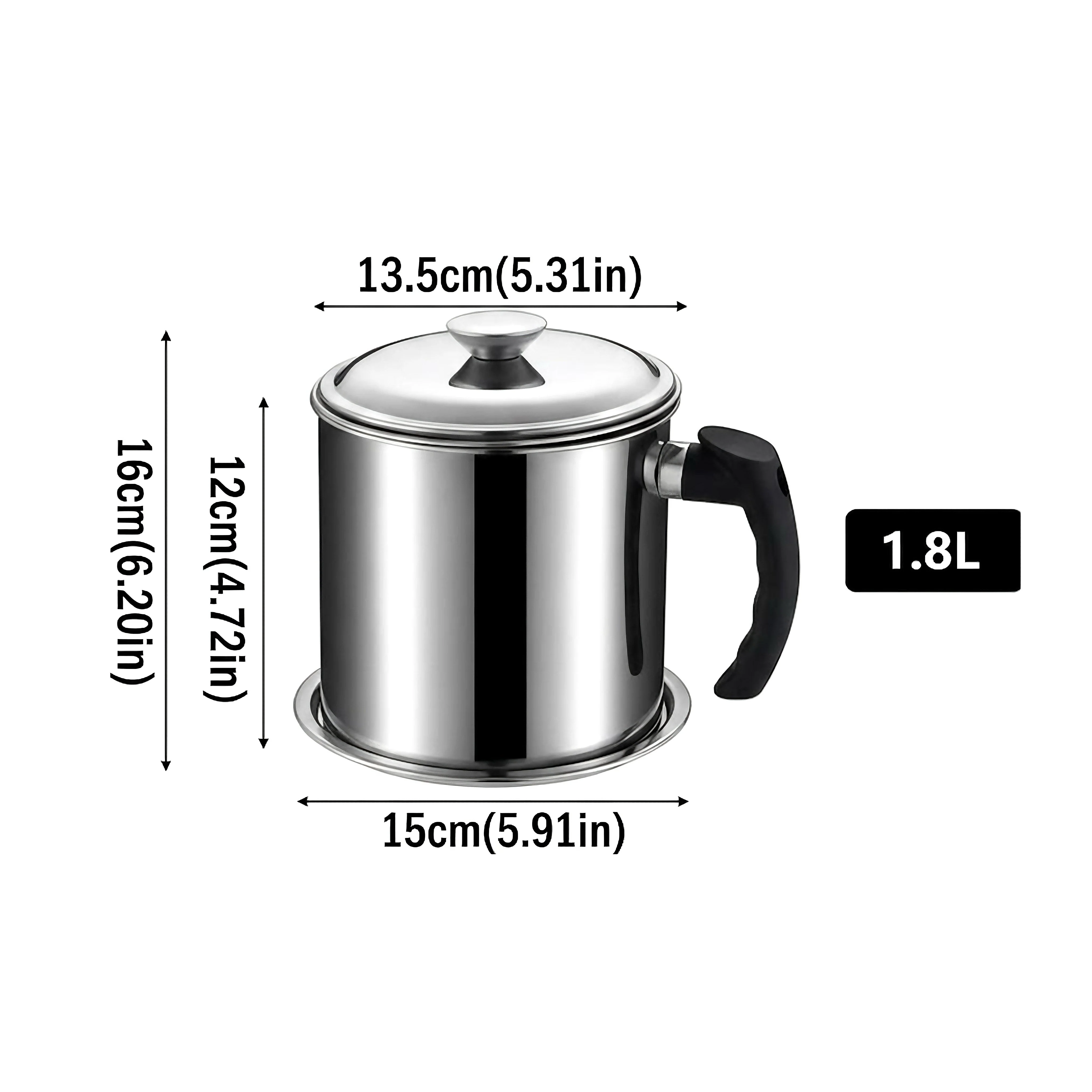 Stainless Steel Oil Strainer Pot - Image 2