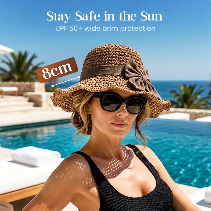 🔥 Hot Sale 49% OFF🔥Elegant Woven Straw Sun Hat with Bow - Image 3