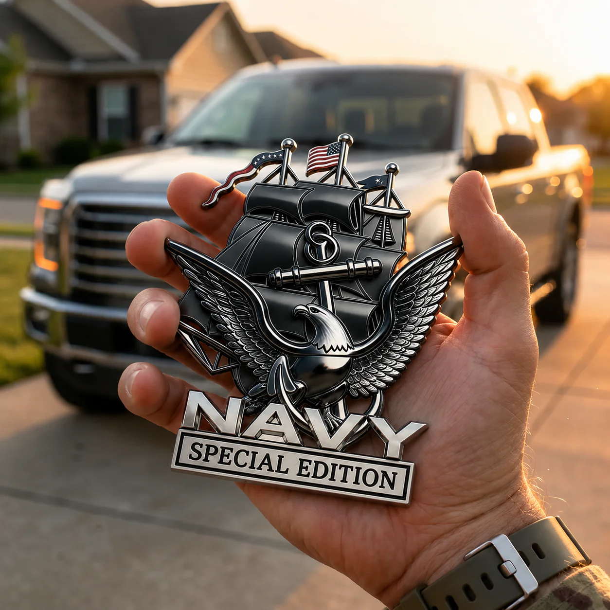 U.S. Navy Special Edition Metal Vehicle Badge - Image 3