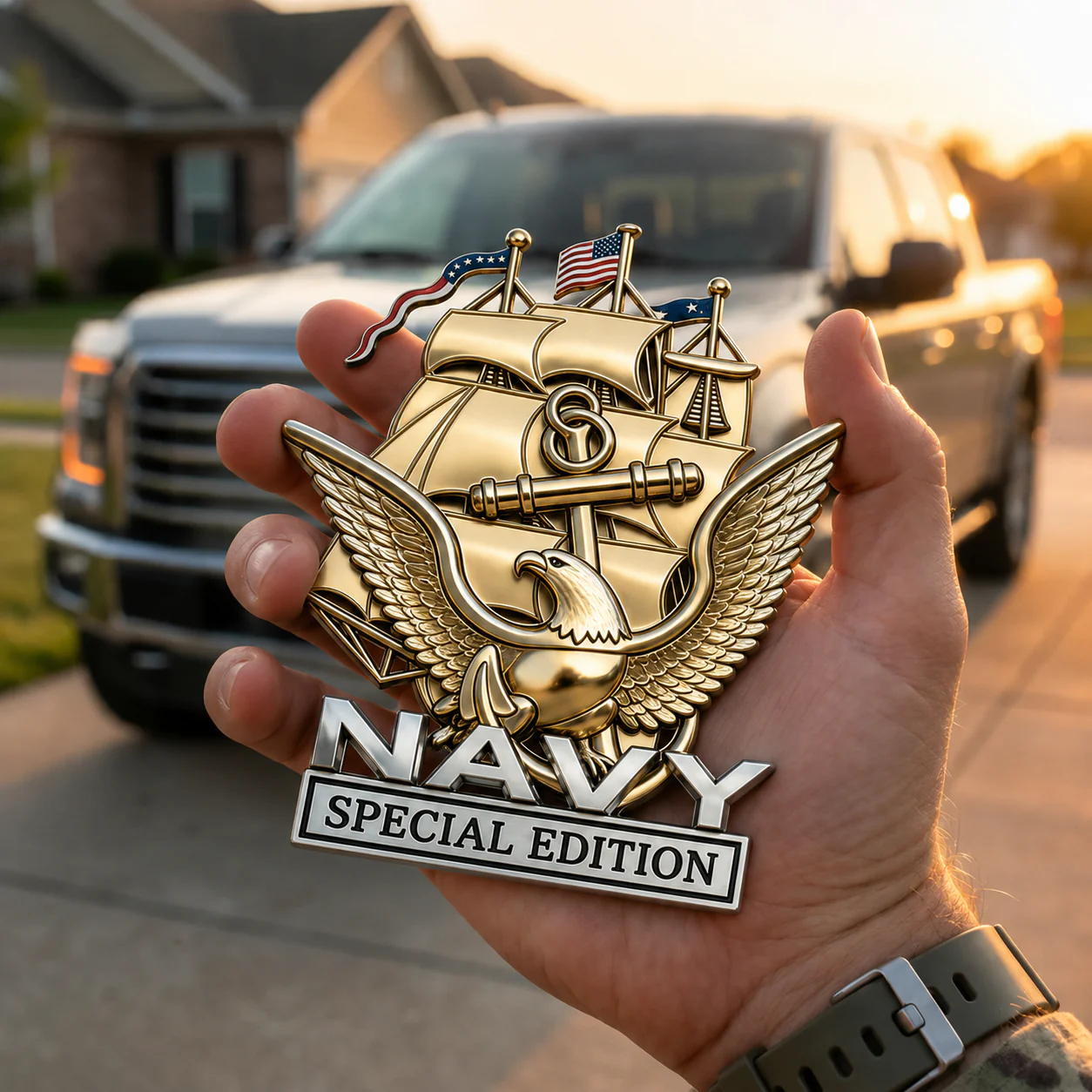 U.S. Navy Special Edition Metal Vehicle Badge - Image 4