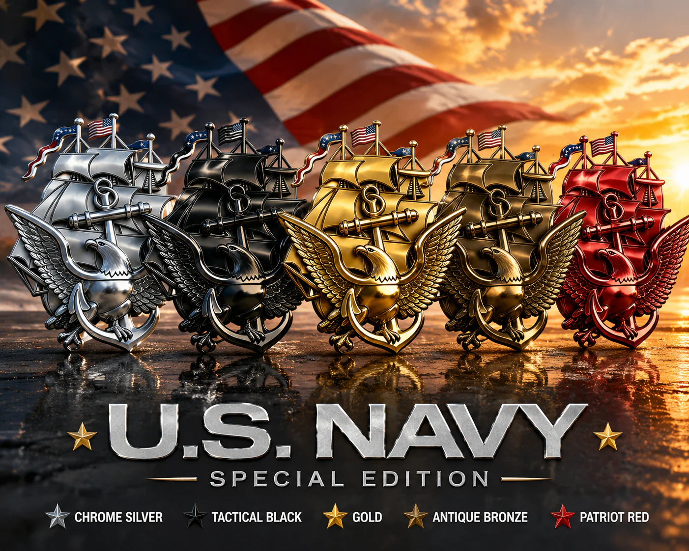 U.S. Navy Special Edition Metal Vehicle Badge - Image 7