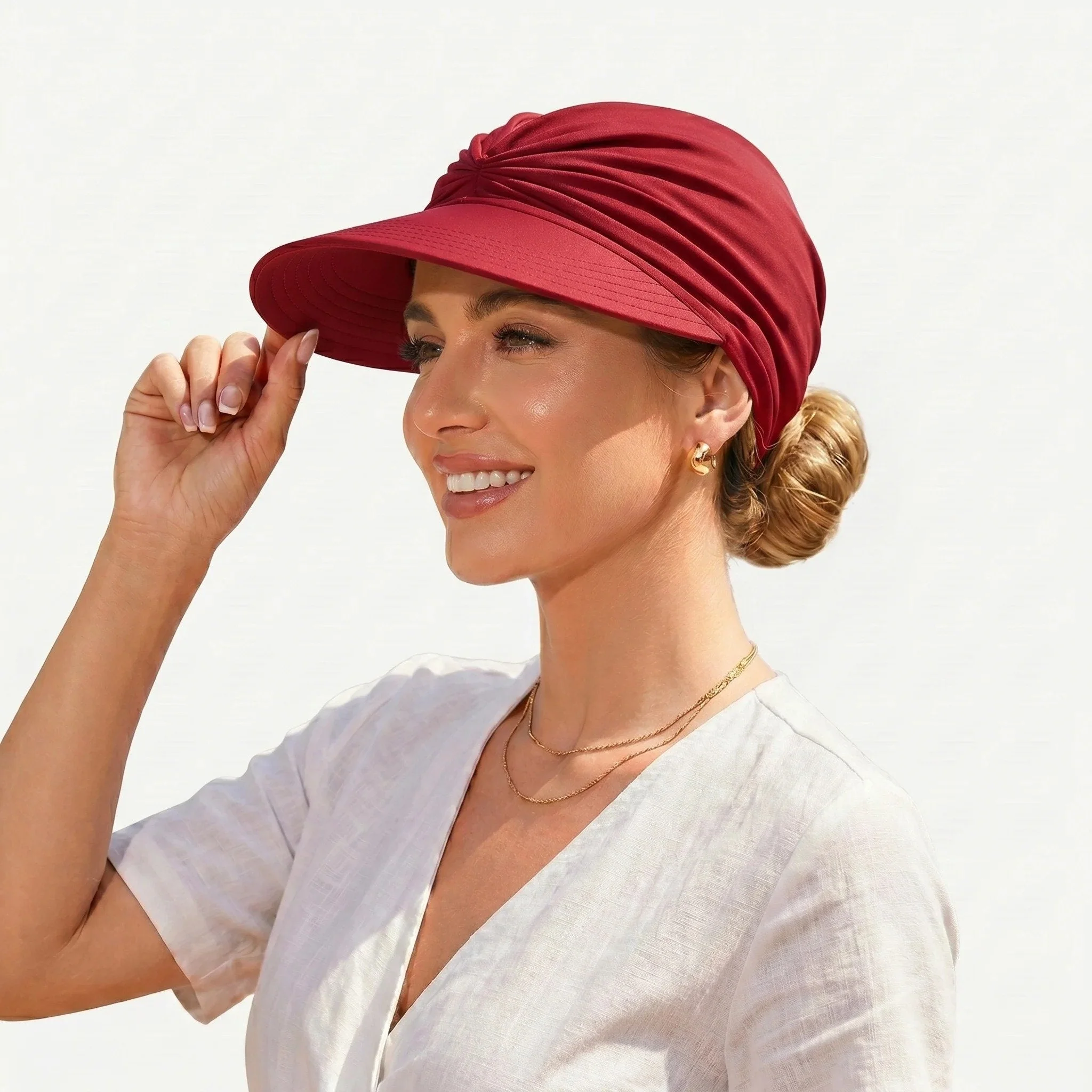 UPF 50+ Sun Visor Ponytail Hat - Image 2
