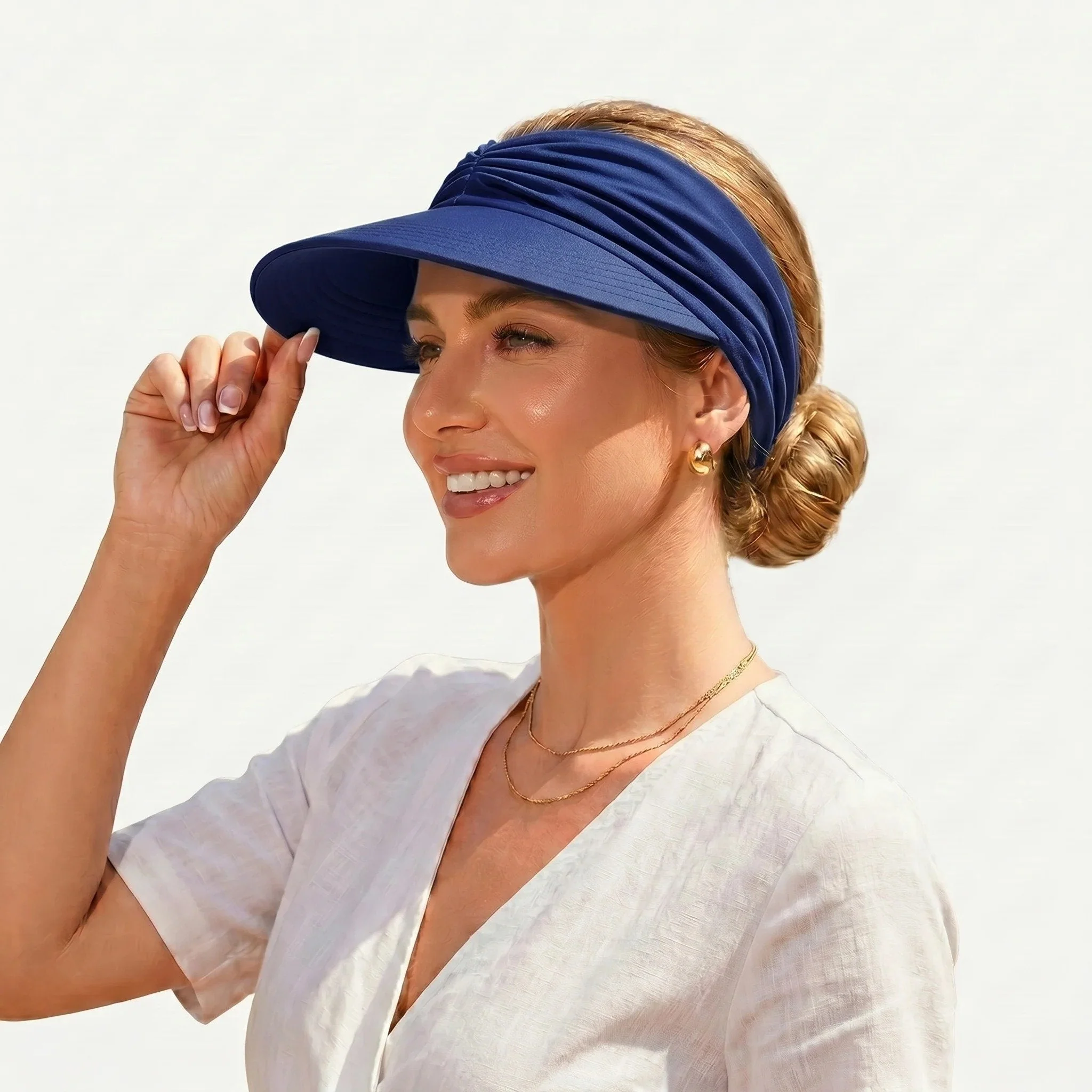 UPF 50+ Sun Visor Ponytail Hat - Image 3