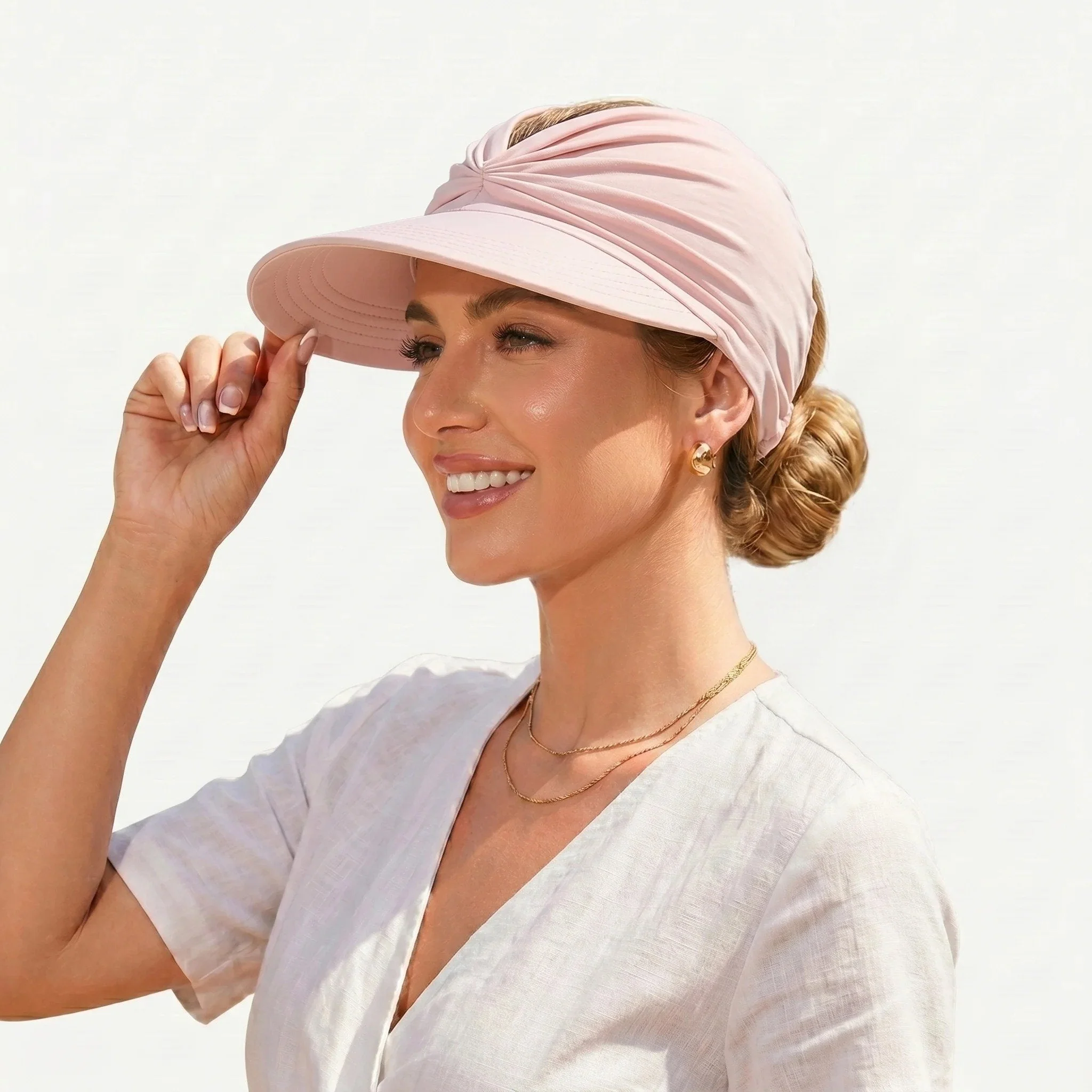 UPF 50+ Sun Visor Ponytail Hat - Image 4