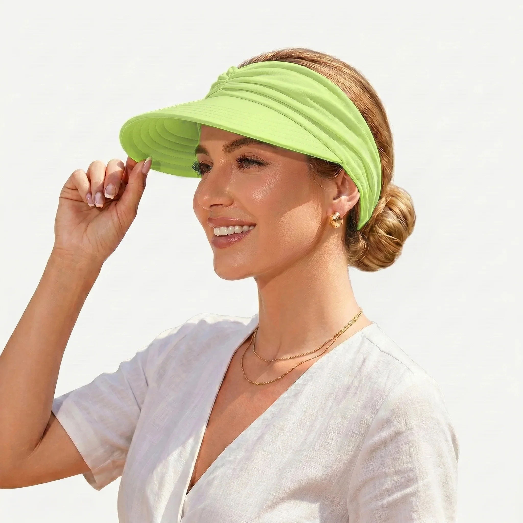 UPF 50+ Sun Visor Ponytail Hat - Image 7