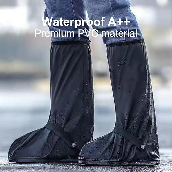 Waterproof rain boots with non-slip zippers and reflective features. Heavy-duty reusable rain boots suitable for men and women. - Image 3