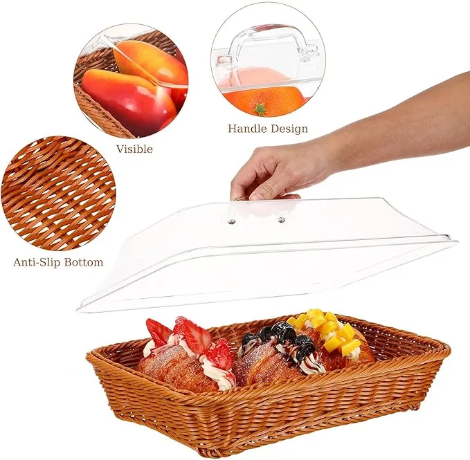 Woven Serving Basket with Clear Acrylic Cover 🧺✨ - Image 10