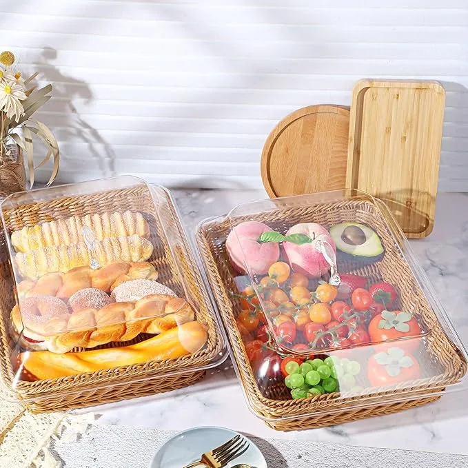 Woven Serving Basket with Clear Acrylic Cover 🧺✨ - Image 14