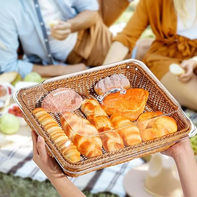 Woven Serving Basket with Clear Acrylic Cover 🧺✨ - Image 15
