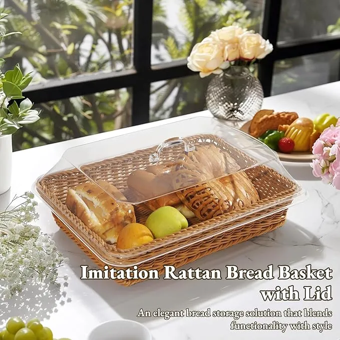 Woven Serving Basket with Clear Acrylic Cover 🧺✨ - Image 6