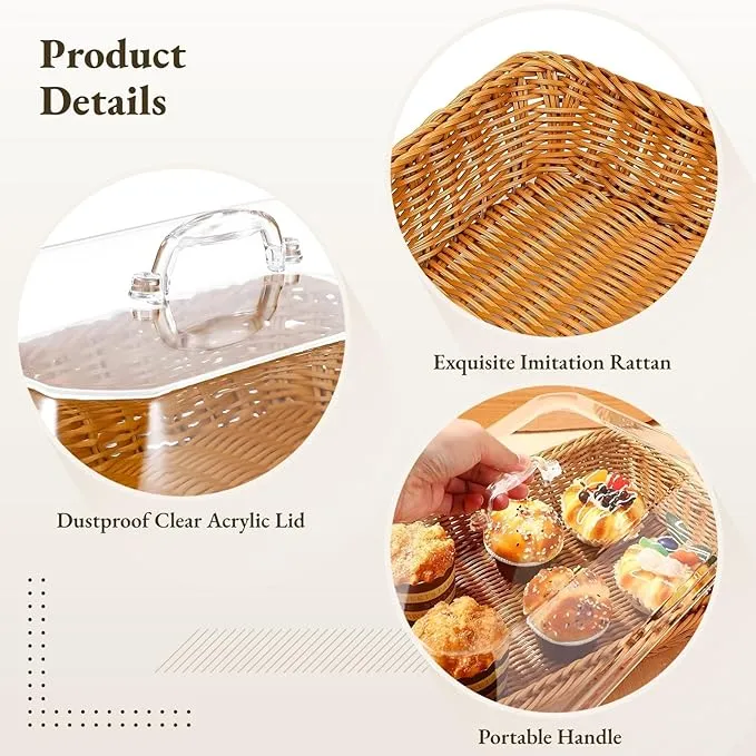 Woven Serving Basket with Clear Acrylic Cover 🧺✨ - Image 7